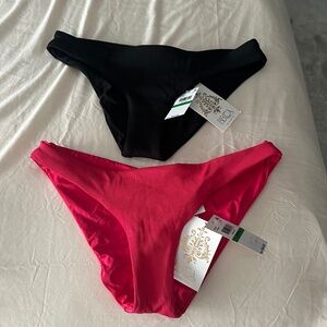 BECCA Size L Hot Pink/Red Bikini Bottoms